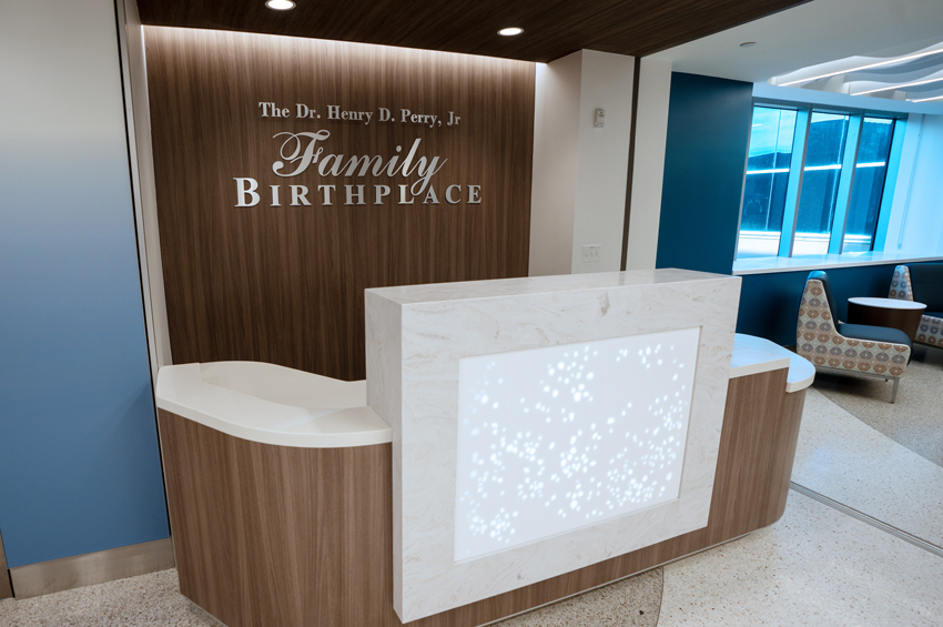 Lobby at the new Memorial Regional Family Birthplace