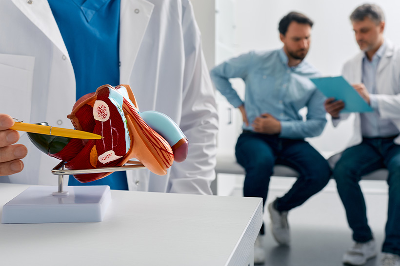 Doctor and male patient in discussion